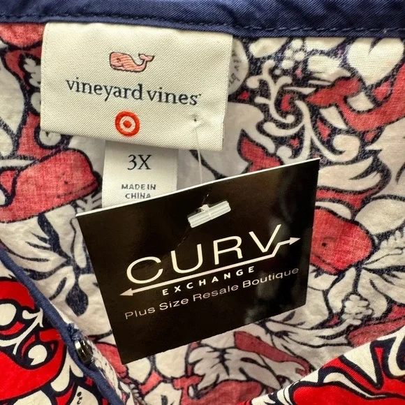 Vineyard Vines By target Hibiscus Floral Red Dress - Size 22/24 - Picture 3 of 3